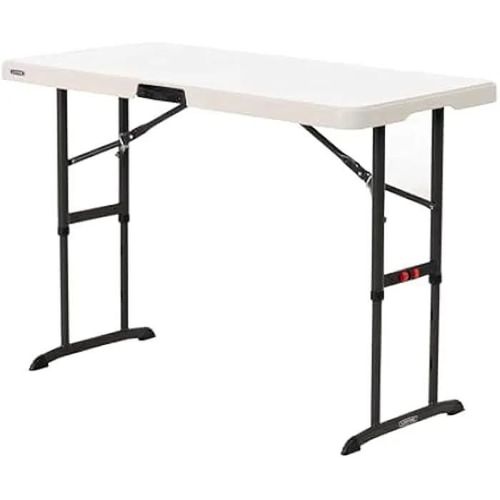 Table Pliante - Lifetime - Standard - 122 X 86 X 61 Cm - Couleur Crème - Résine Plastique
