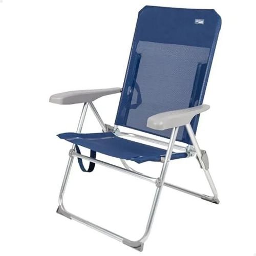 Chaise De Plage Pliable - Aktive - Modèle 62661 - Textilène - Aluminium - Bleu Marine