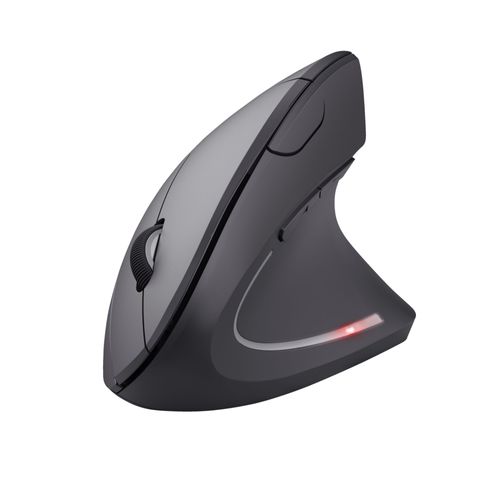 Trust Verto Souris sans Fil, Souris Verticale Ergonomique, 800-1600 DPI, 6 Boutons, LED, Prévention Syndrome de la Souris et Epicondylite, pour Droitier, PC, Ordinateur, Portable, Mac, Piles Incluses