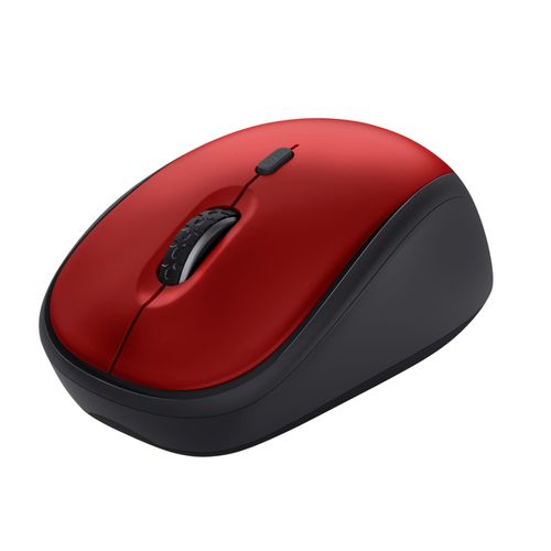 Trust Yvi+ Souris sans Fil Silencieuse avec Conception Durable, 800-1600 DPI, pour Gauchers et Droitiers, Récepteur USB Stockable, Mouse Compacte pour PC, Ordinateur Portable, Mac - Rouge