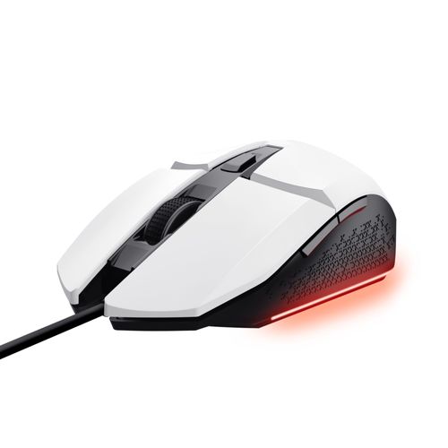 Trust Gaming GXT 109W Felox Souris Gamer Filaire - 6 Boutons Programmables, 200-6400 DPI, Éclairage LED, Câble USB 150 cm - Blanc