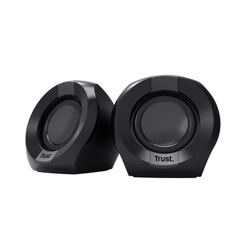 Trust Polo Enceinte PC Compacte 2.0 8W (4W RMS), USB, Jack AUX 3.5 mm, Contrôle du Volume sur Fil - Noir