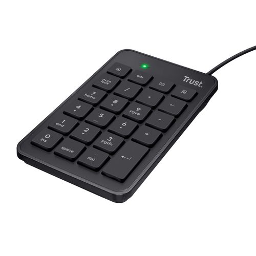 Trust Xalas Pavé Numérique Filaire USB, Plug & Play, 23 touches, Mini Clavier Numérique Pour PC / Ordinateur Portable - Noir