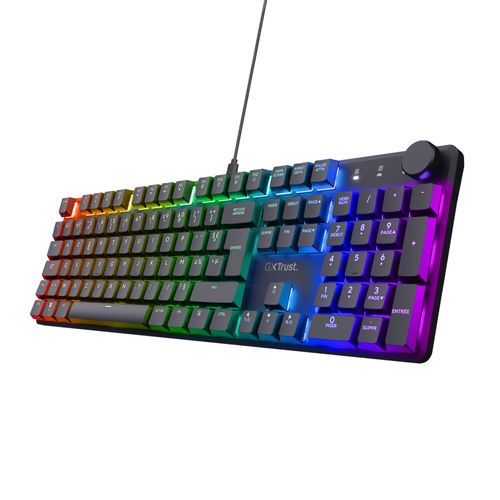 Trust Gaming GXT 866 Torix Clavier Gamer Mécanique AZERTY, Switch Huano Linéaires, RGB, Anti-Ghosting N-Key Rollover USB