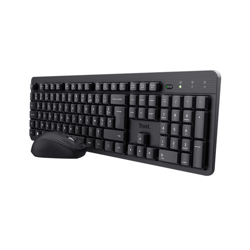 Trust ODY II Pack Souris Clavier sans Fil Silencieux AZERTY,Récepteur USB RF 2.4GHz, Clavier pour PC - Noir