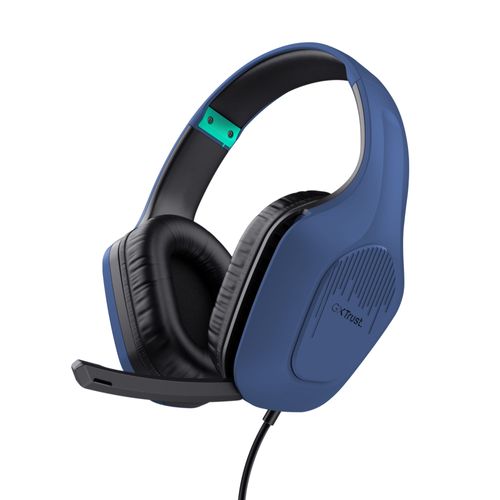 Trust Gaming Gxt 415b Zirox Casque Gaming Léger Avec Transducteurs 50 Mm Pour Pc, Xbox, Ps4, Ps5, Switch, Mobile, Audio Jack 3.5 Mm, Câble De 2 M, Casque Gamer Filaire Over-Ear Avec Micro - Bleu