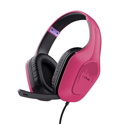 Trust Gaming Gxt 415p Zirox Casque Gaming Léger Avec Transducteurs 50 Mm Pour Pc, Xbox, Ps4, Ps5, Switch, Mobile, Audio Jack 3.5 Mm, Câble De 2 M, Casque Gamer Filaire Over-Ear Avec Micro - Rose