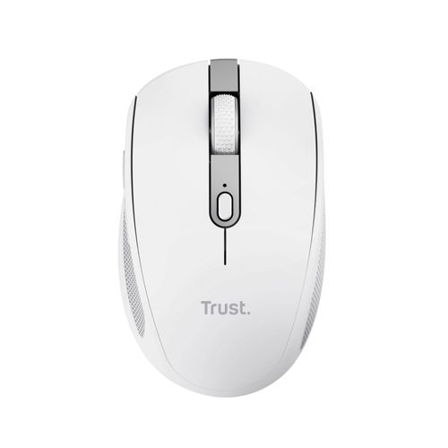 Trust Ozaa Souris sans Fil Bluetooth + 2.4GHz, Souris Silencieuse Compacte Multi-appareils, 60% de Plastiques Recyclés - Blanc