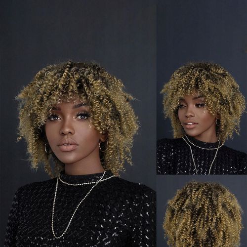 Perruque Afro Bouclée Haute Température Pour Femmes Noires Aureate