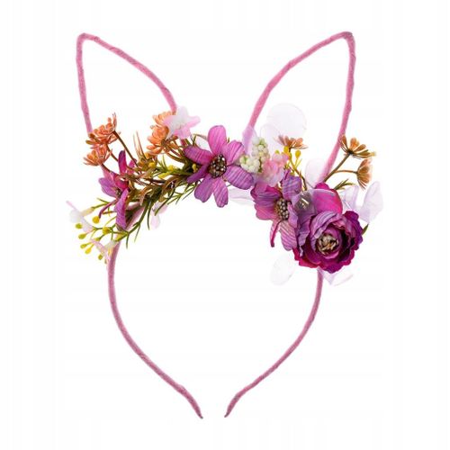 Serre-tête oreilles de lapin de Pâques Adorable coiffe de carnaval en rose et violet
