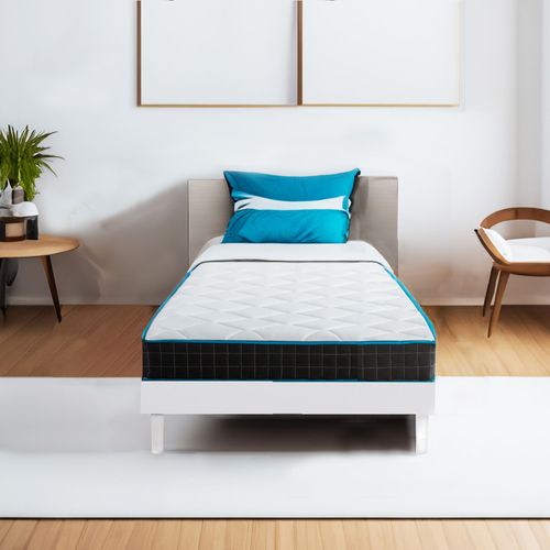 BLUE MOON Ensemble Matelas Ressorts ensachés Atmosphere 90x190 + Sommier à Lattes en kit EASYKIT Blanc - 7 Zones de Confort. Epaisseur 19 cm. Confort mi-Ferme. Fabrication Belge - Garantie 10 Ans