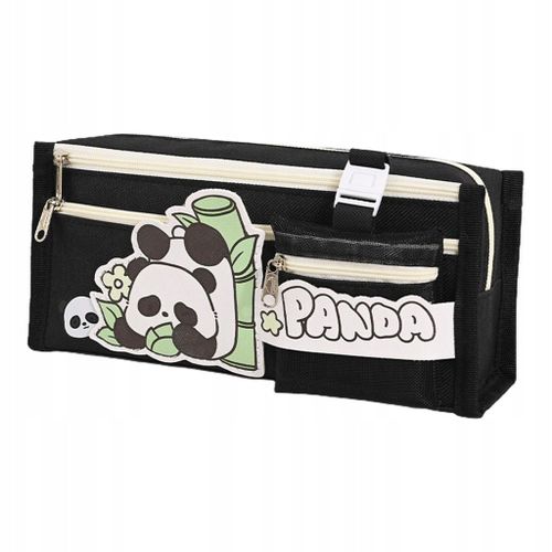 Trousse À Crayons En Toile, Organiseur De Bureau Portable, Marqueur, Panda Noir