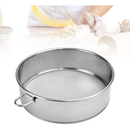 Tamis À Farine En Acier Inoxydable De 20cm (60mesh) Tamis À Pâtisserie À Mailles Fines Tamis À Pâtes À Poudre Végétale Tamis À Herbes Aromatiques