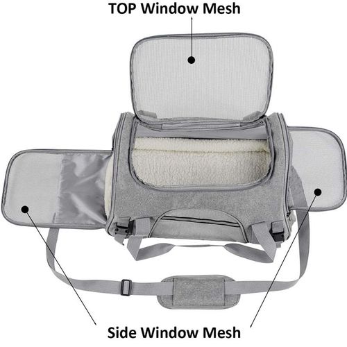 Sac De Transport Pour Chat Pliable Et Lavable - Violet (44*28*25cm) Pour Chat Chaton Chiot Lapin Animal De Compagnie, Certification Aéronautique