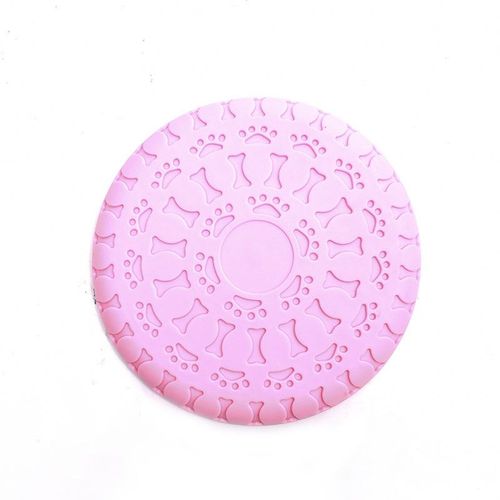 Frisbee Pour Chien - Rose 22.8cm, Frisbee En Caoutchouc Souple, Jouets De Dressage Pour Chien, Jouets Interactifs À Mâcher Et À Nettoyer Les Dents