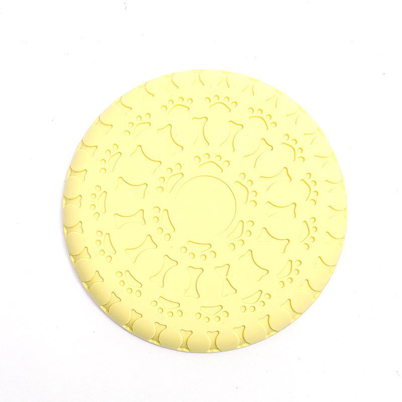Frisbee Pour Chien - Jaune 22.8cm, Frisbee En Caoutchouc Sou...