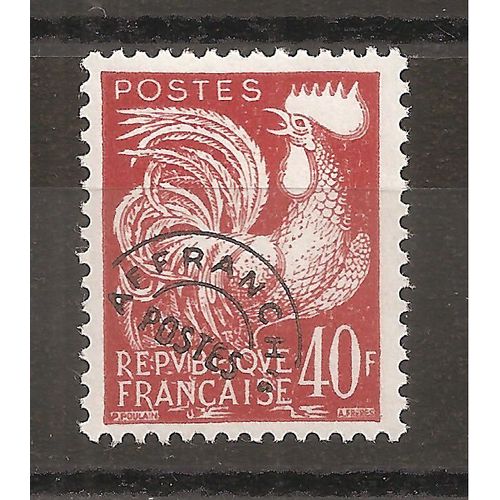 Préo 116 (1953) Préoblitéré Coq Gaulois 40f Rouge-Brun N** (Cote 5,35e) (7988)