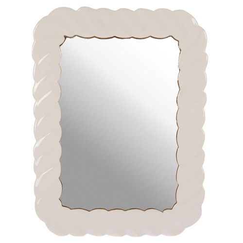 Miroir Torsade en métal blanc