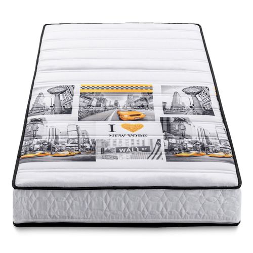 BLUE MOON Matelas Mousse 90x190 London - Mousse profilée 5 Zones de Confort - Soutien Ferme - 15cm - Fabriqué en Belgique