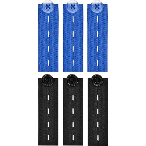 Prolongateurs De Bouton Pour Pantalon, 6 Pièces Rallonge De Ceinture Pour Jeans Et Pantalons, Grossesse Boutonnières Rallonge Ceinture À Taille Pour Grossesse Femmes Hommes Noir Bleu Foncé