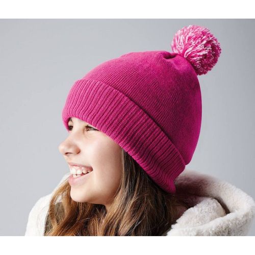 Bonnet Enfant Fille À Ponpon Taille Unique