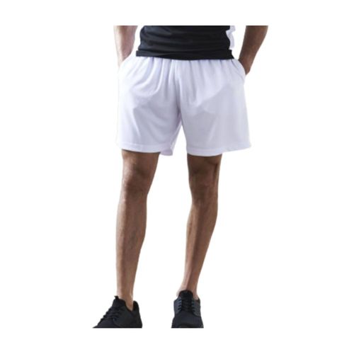 Short De Sport Just Cool Homme Poches Latérales Blanc