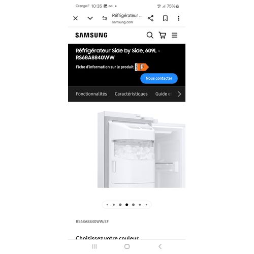 Refrigerateur side by side 609L RS68A8840WW