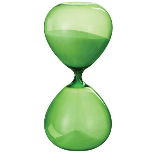 Grand sablier de décoration vert en verre 30 cm