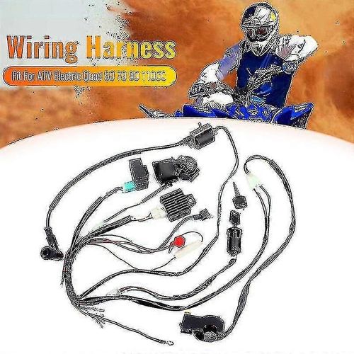 Sjq Cdi Wire Harness Stator Asembly Câblage Fit Pour Atv Electric Quad 50 70 90 110cc Avec Redresseur Bobine De Clé D¿Allumage Cdi Unit Kill