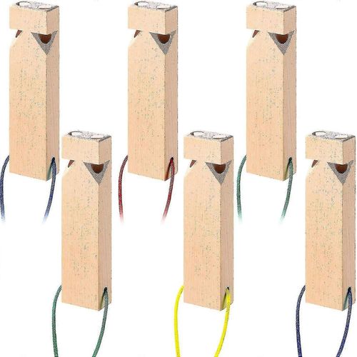 6 pièces Sifflets de train en bois massif Jeu de rôle Lover Wood Whistle Toys