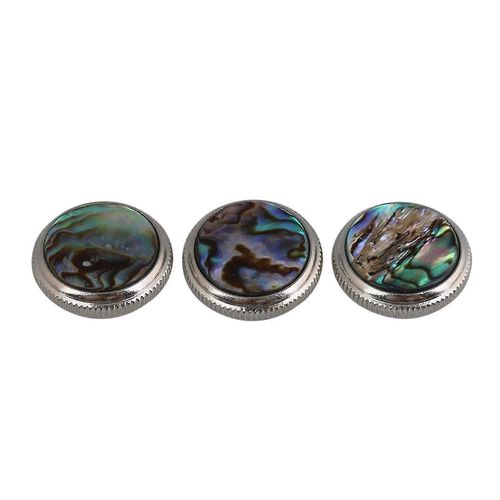 3 Pièces Chromées Ormeaux Shell Trompette Valve Touche Boutons