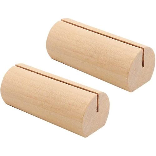 Ancien Bois Table Numéro Holder Place Card Holder Support Photo Adapté À La Décoration De Fête À La Maison (Marron) (10pcs)