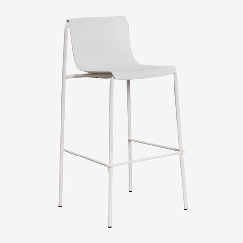 Lot De 2 Tabourets Hauts En Polypropylène Ismene Blanc Gardenia ¿75 Cm