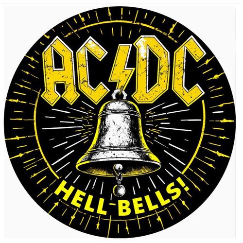 PANNEAU ROND ALUMINIUM 20cm - DECORATION - THEME HARD ROCK - " AC / DC "