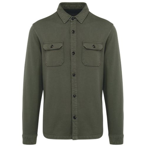 Surchemise Écoresponsable Délavée En Molleton Gratté - Homme - Pat521 - Vert Kaki