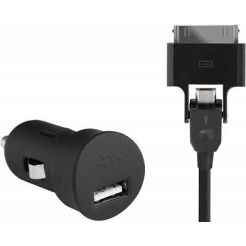 Chargeur Allume-Cigare 1a Pour Iphone/Ipod Et Téléphones Micro Usb, Noir