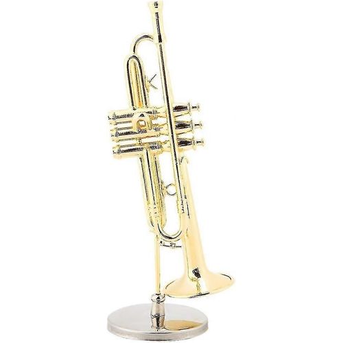Ornements D¿Instrument De Trompette Miniature Réplique De Trompette Miniature Avec Support Et Étui En Laiton Avec De L¿Or
