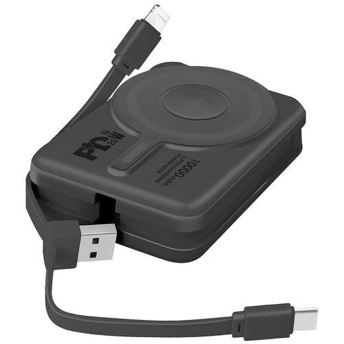 Chargeur Externe Magsafe 10000mah Iphone Lightning Et Câble Usb C, Noir