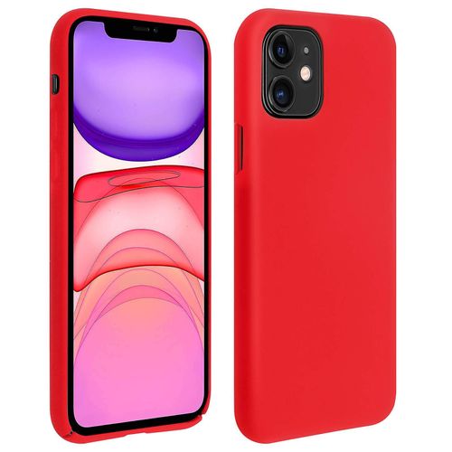 Coque Iphone 11 Silicone Semi-Rigide Mat Finition Soft Touch Rouge