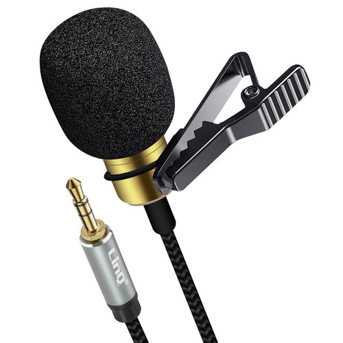 Microphone Jack 3.5mm Tie-clip Omnidirectionnel Son Rotatif Clip Câble 2m LinQ