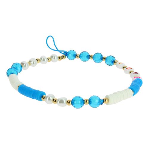Bijou De Téléphone Bracelet Love 25cm Collection Lovely Bleu