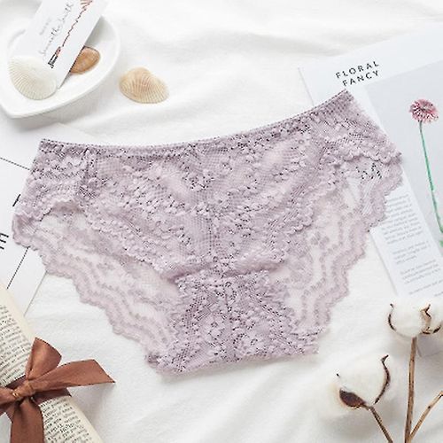 Culotte En Dentelle Pour Dames Taille Basse Sous-Vêtements Sans Couture Avec Entrejambe En Coton Slip Respirant Pour L¿Été