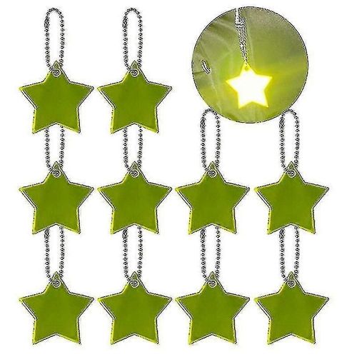 10 Pcs Stylish Reflective Stars Keyring Réflecteurs De Sécurité Pour Enfants Porte-Clés Pour Sac