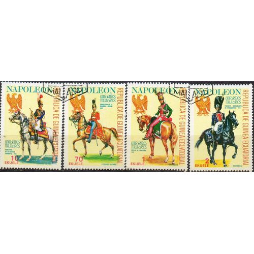 Guinée Équatoriale Timbres Cavaliers Napoléoniens