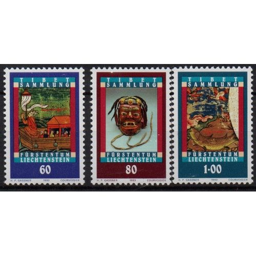 Liechtenstein Timbres Masques Du Tibet 1993