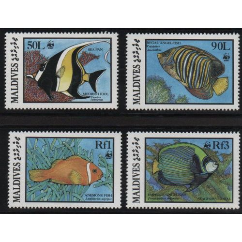Maldives Timbres Poissons 1986