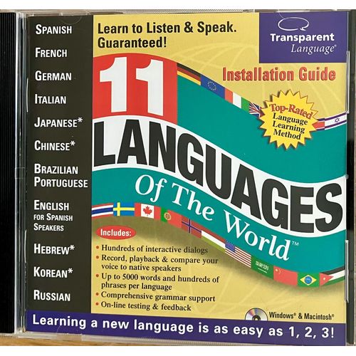 11 Languages Of The World: Learn To Listen & Speak Spanish, French,German,Italian Japanese Chinese Protuguese English Hebrew Korean Russian