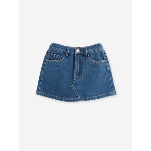 Jupe Short En Jean Fille Bleu Moyen