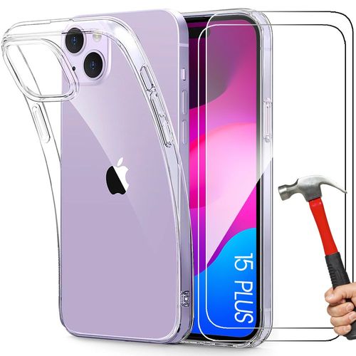 Coque Et 2 Verres Trempés Pour Iphone 15 Plus - Protection Renforcée Antichoc Silicone - Booling