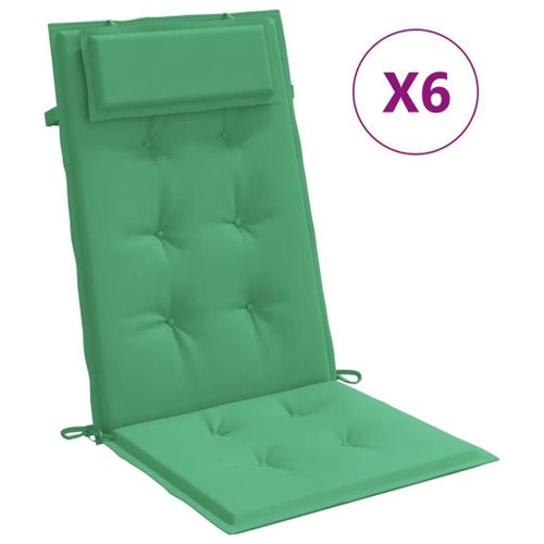 Coussins De Chaise À Dossier Haut Lot De 6 Vert Tissu Oxford